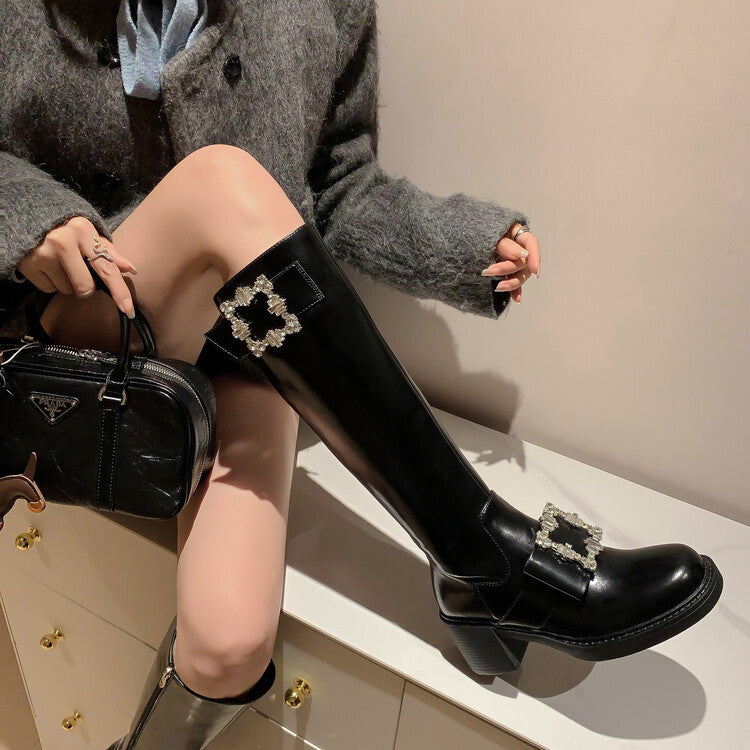 Karin Luna has prepared stock  Custom Large Square Buckle Bowknot Fastener Elegant Long Boots