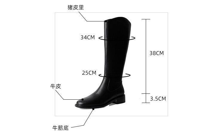 Karin Luna In Stock  Cowhide Niche Versatile Style Knight Boots
