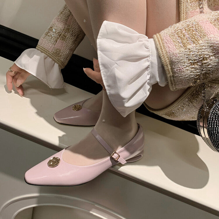 Karin Luna Camellia Story~In stock  Full Leather Shallow Mouth Single Shoes