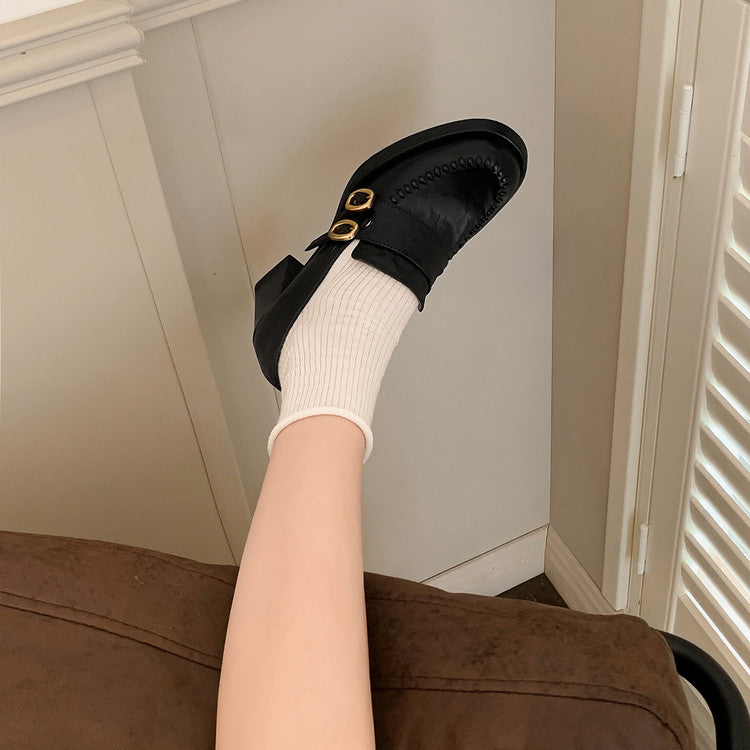 Karin Luna Bestseller Hot-Selling Derivative Edition Self-contained Strap Buckle Casual Loafers