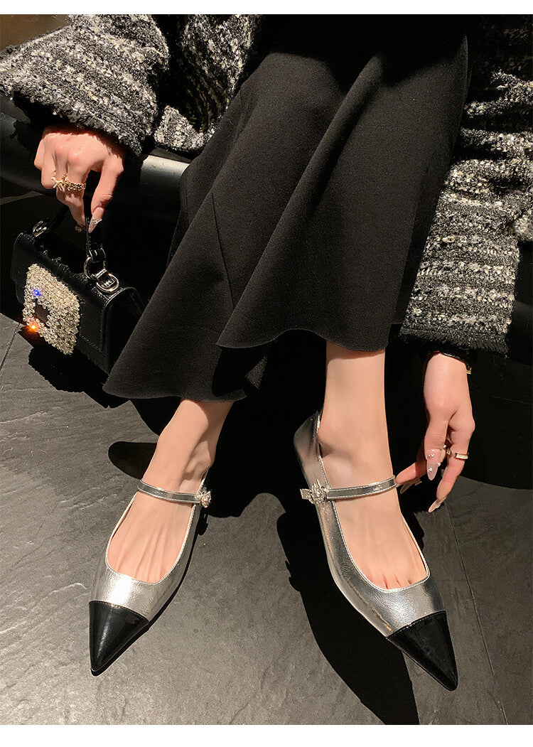 Karin Luna In Stock  Spot Goods In Stock  Classic Color Block Pointed Toe Hot-Selling Elegant Stiletto Pumps