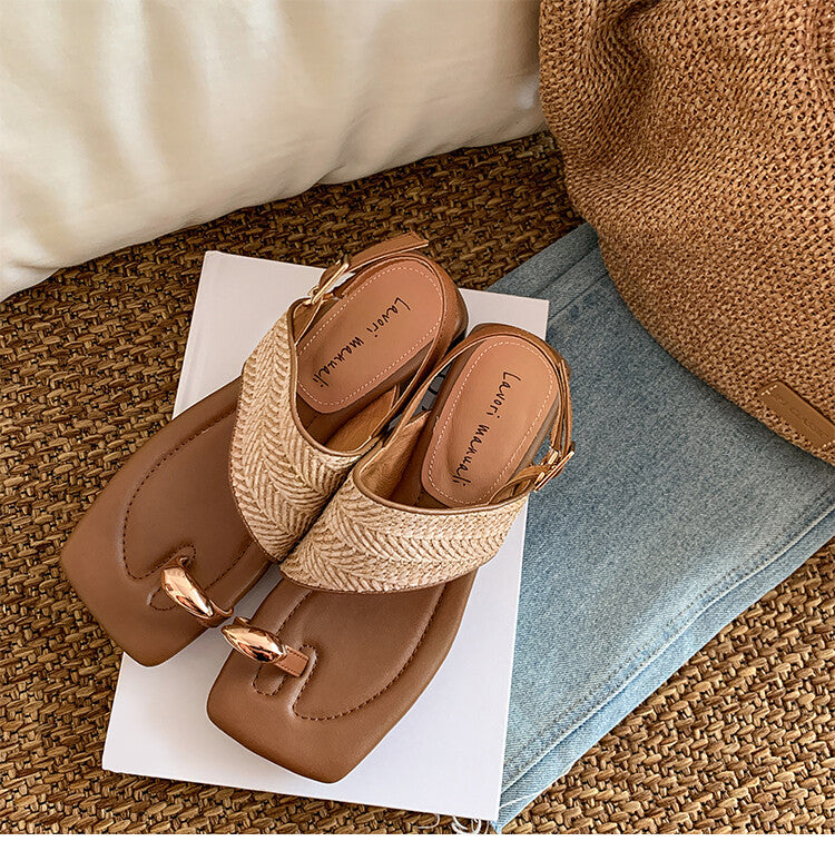 Karin Luna Hot Item Hot Item Spot Goods Featured Bestsellers Holiday Style Woven Sofa Sandals