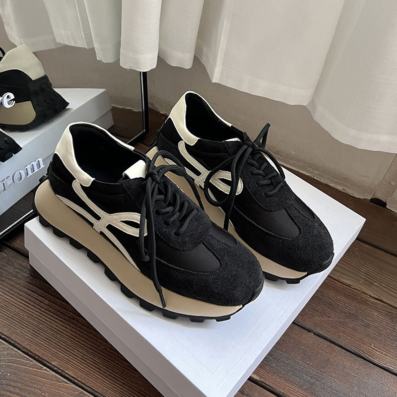 Karin Luna Casual Shoes Series~  In Stock Hot-Selling Versatile Lace-Up Thick-Soled Deep Mouth Single Shoes