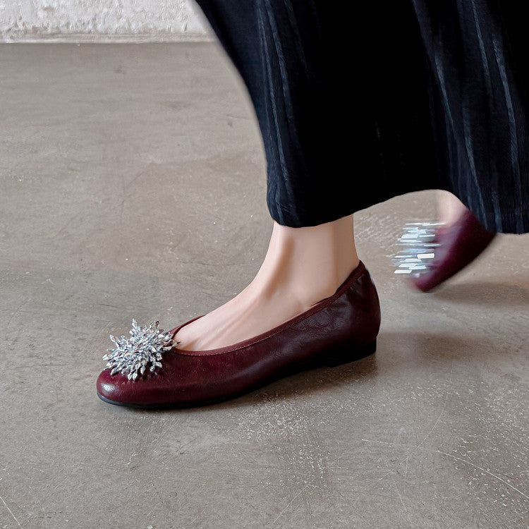 Karin Luna Full Leather Inside and Out~Gorgeous Fireworks Flat Granny Shoes