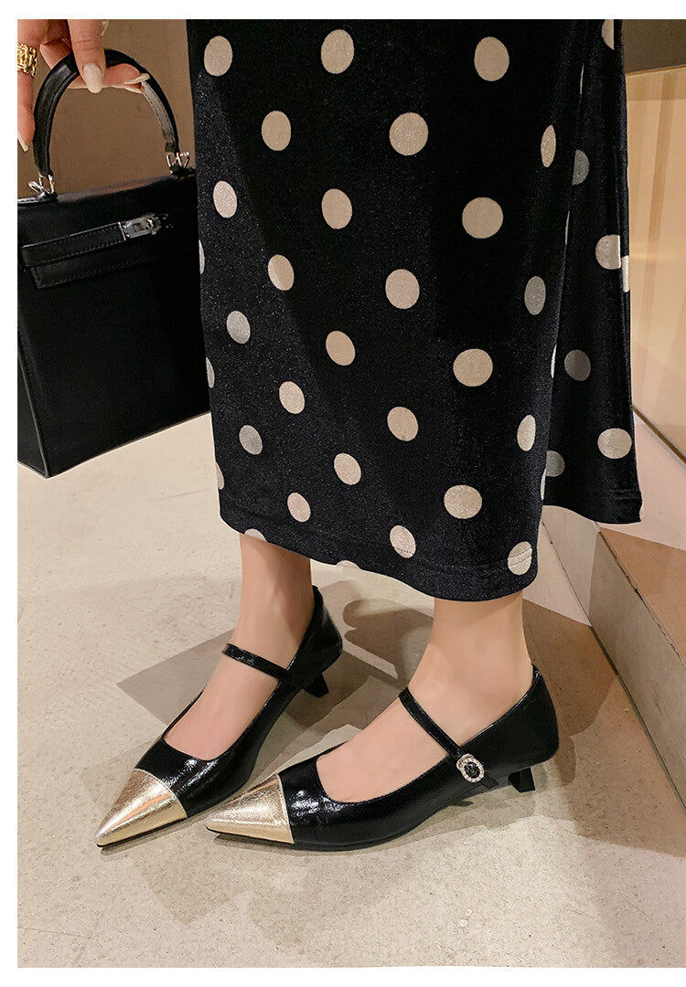 Karin Luna In Stock  Spot Goods In Stock  Classic Color Block Pointed Toe Hot-Selling Elegant Stiletto Pumps