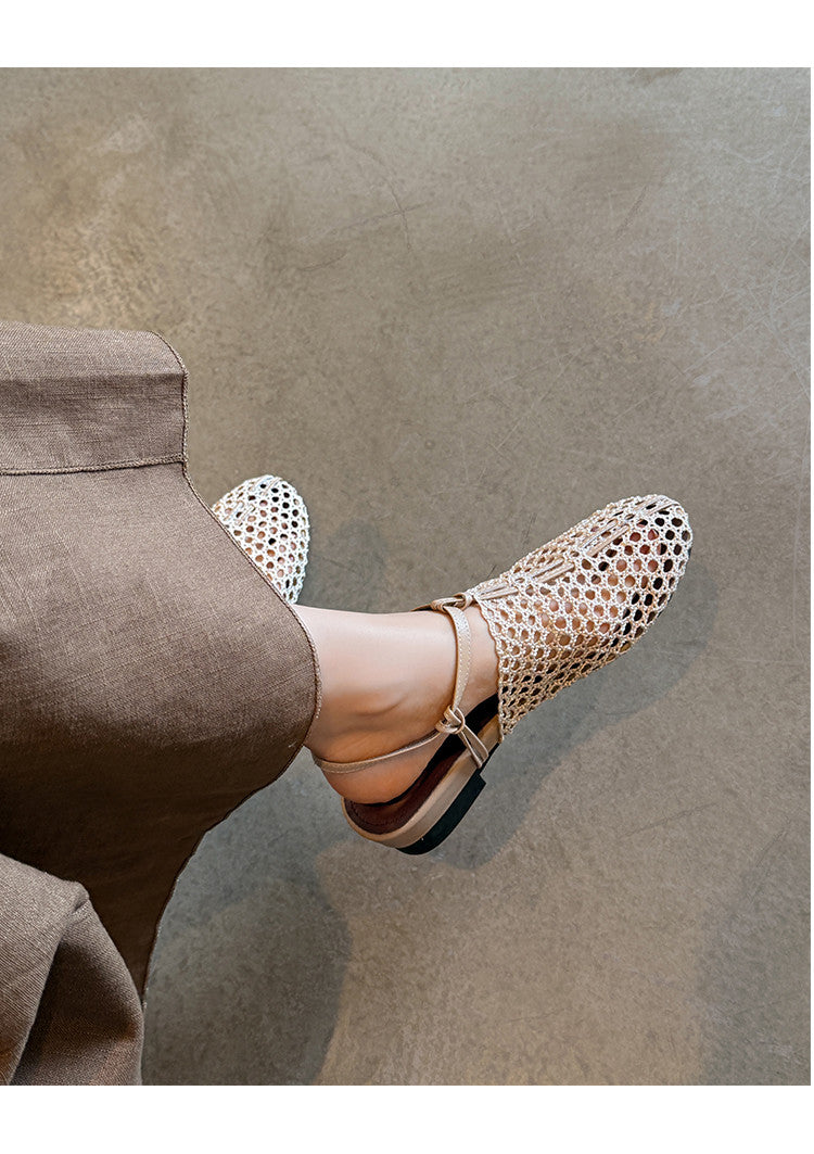Karin Luna In Stock Spot Goods  Resort Style Series~Casual woven closed-toe flat sandals