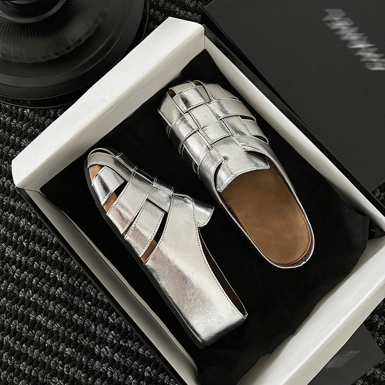 Karin Luna Full Layer Inside and Out~Basic Versatile Perforated Round Toe Birkenstock Slippers