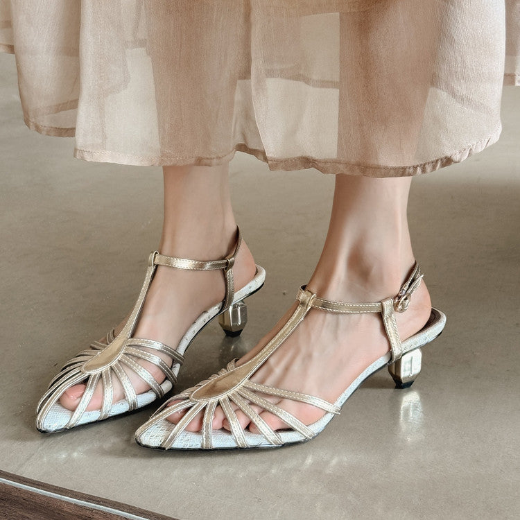 Karin Luna In Stock Spot Goods Open-toe French Style Metal Heel Sandals