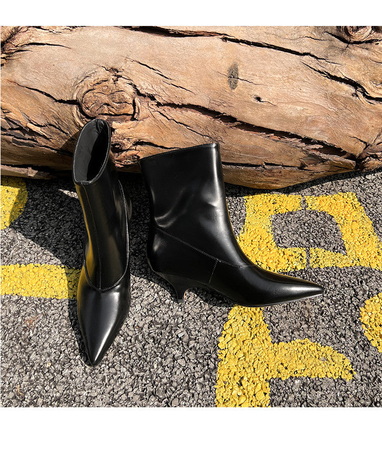 Karin Luna In Stock  Spot Goods Elegant kitten heel pointed toe trendy ankle boots