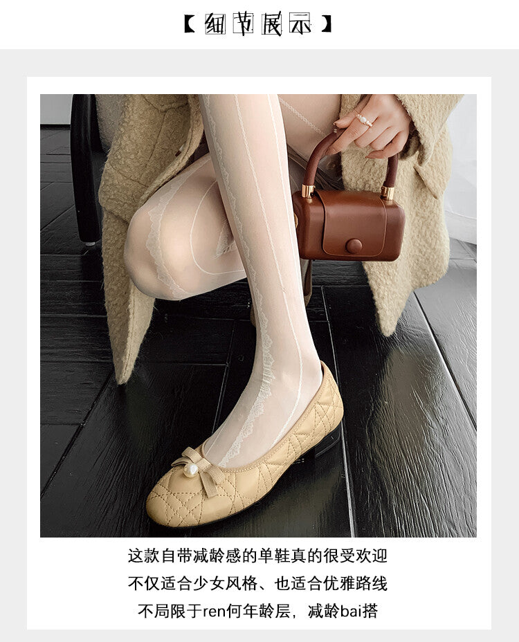 Karin Luna In Stock Spot Goods  Dior's popular retro flat rhombus-pattern granny shoes First Layer Sheepskin Full leather inside and out