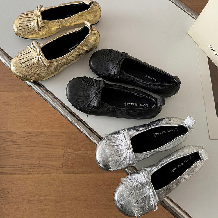 Karin Luna In Stock Spot Goods   Tassel Round Toe Hidden Wedge Mary Jane Shoes