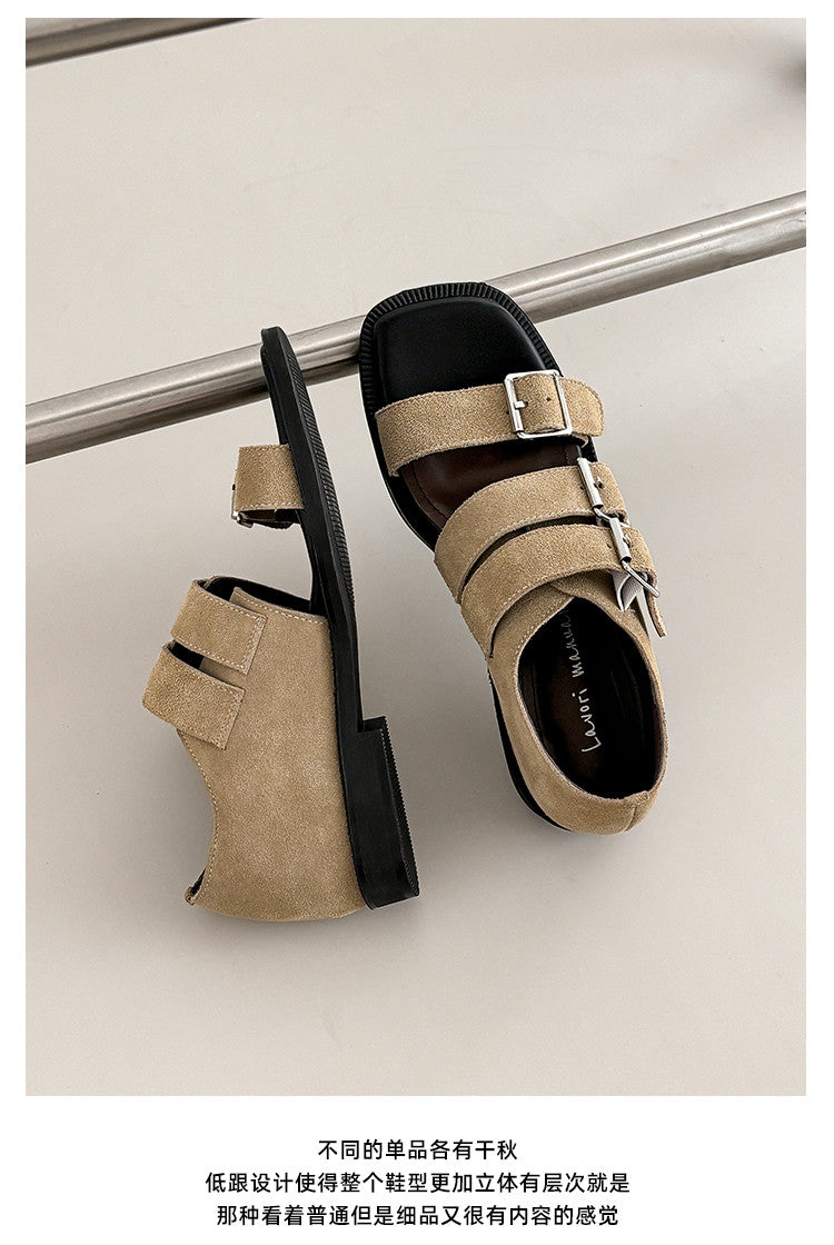 Karin Luna In Stock Spot Goods   Casual Belt Buckle Thick-soled Versatile Sandals