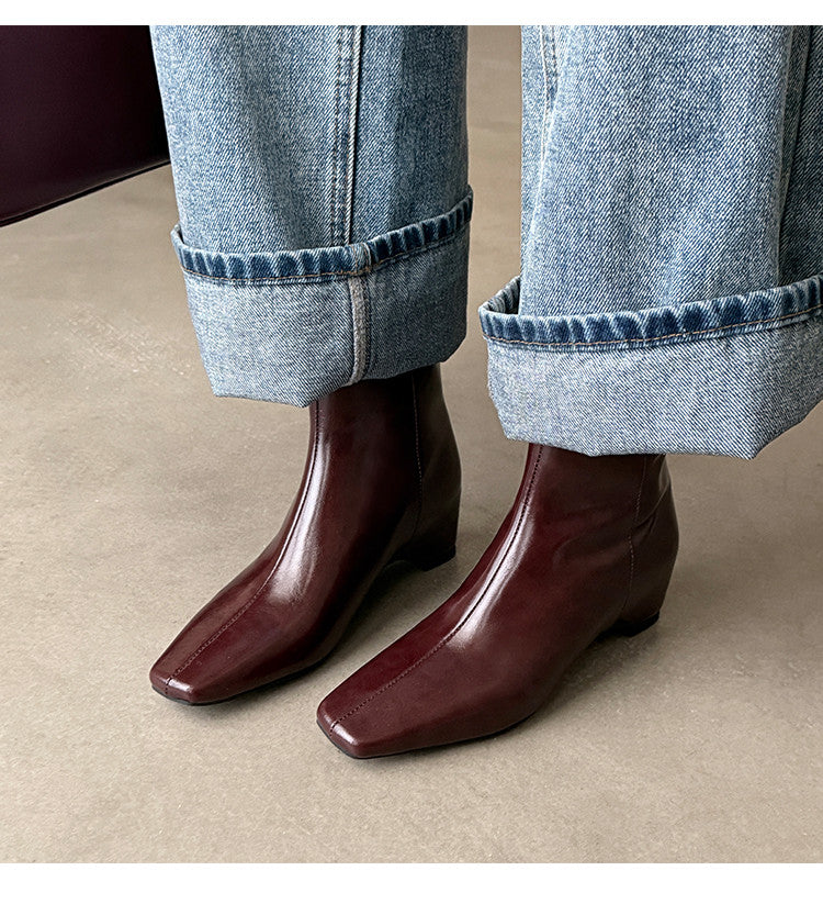 Karin Luna Basic Versatile  Square toe Hot-selling Short Boots