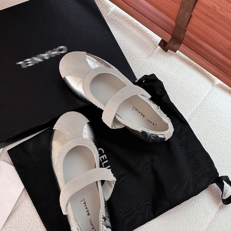 Karin Luna Casual Shoes Series~  In Stock In Stock Magic Tape Round Toe Internal Height Increase Single Strap Flats