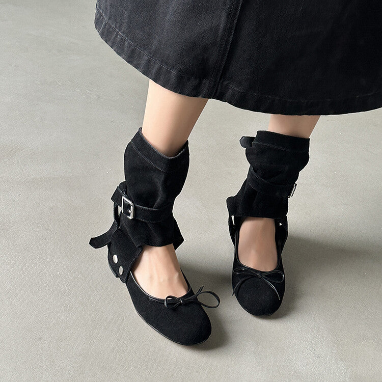 Karin Luna In Stock  Summer  Popular  Detachable Two-Way Vintage Mary Jane Plus Tube Long Boots
