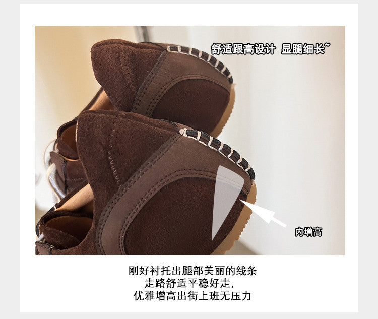 Karin Luna In Stock Spot Goods Casual Style Suede Lace-Up Height-Increasing Popular Single Shoes