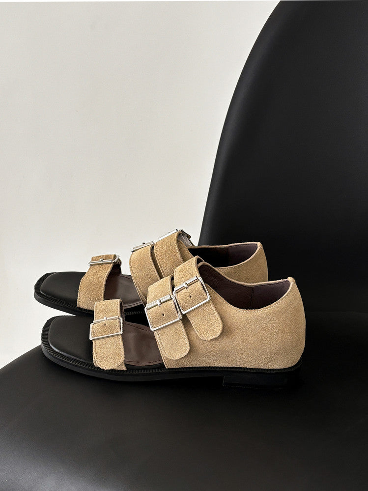 Karin Luna In Stock Spot Goods   Casual Belt Buckle Thick-soled Versatile Sandals