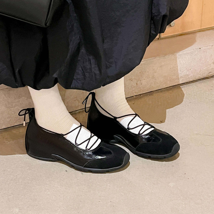 Karin Luna Basic Versatile British Style Casual Lace-up Flats