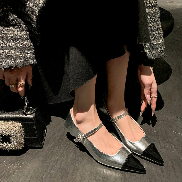 Karin Luna In Stock  Spot Goods In Stock  Classic Color Block Pointed Toe Hot-Selling Elegant Stiletto Pumps