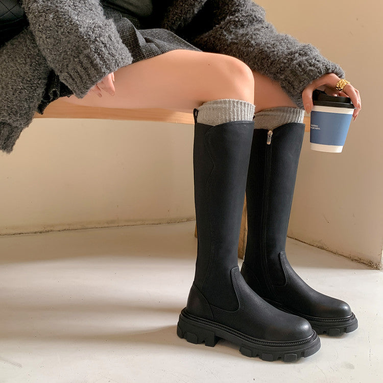 Karin Luna In Stock Versatile Irregular Stretch Fabric Long Boots