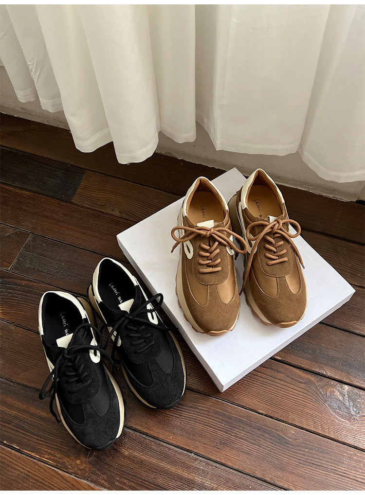 Karin Luna Casual Shoes Series~  In Stock Hot-Selling Versatile Lace-Up Thick-Soled Deep Mouth Single Shoes