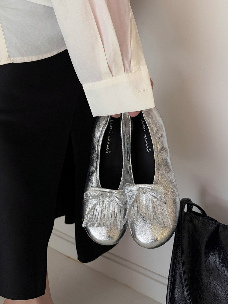 Karin Luna In Stock Spot Goods   Tassel Round Toe Hidden Wedge Mary Jane Shoes