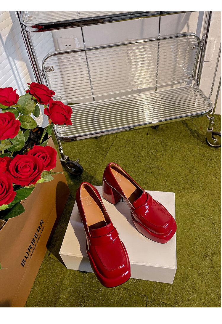 Karin Luna ck Popular Hot Girl Red high heels Full leather inside and out Cow Patent Leather Super High Heel