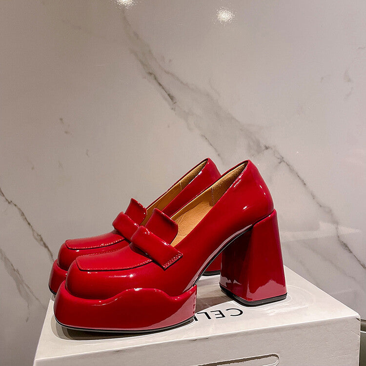 Karin Luna ck Popular Hot Girl Red high heels Full leather inside and out Cow Patent Leather Super High Heel