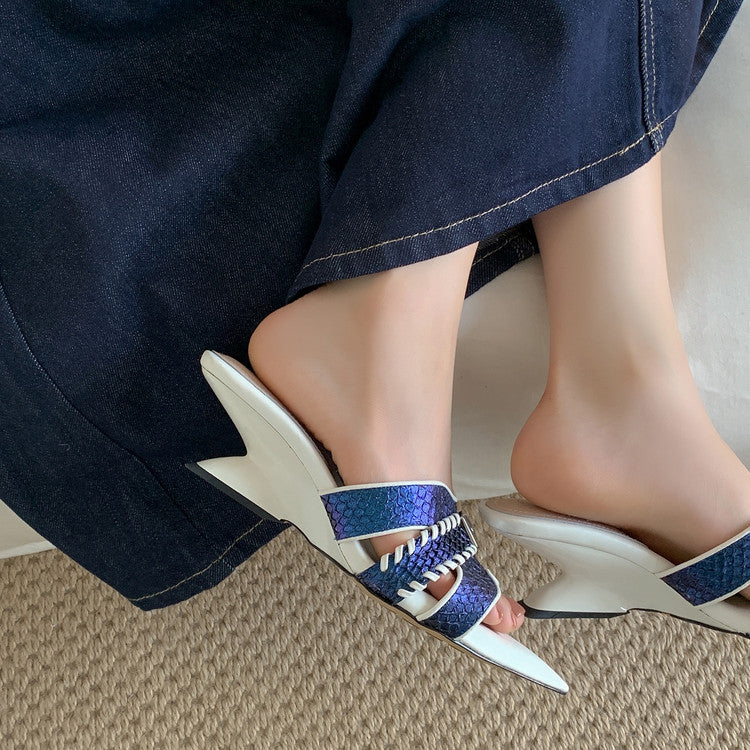 Karin Luna Fish Skin Series~Minimalist Pointed Toe Hot-Selling Unique Heel Slippers