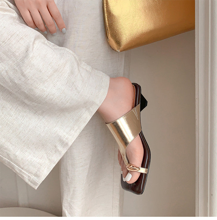 Karin Luna In Stock  Spot Goods   Casual Style Square Toe Slip-On Super Comfortable Slippers