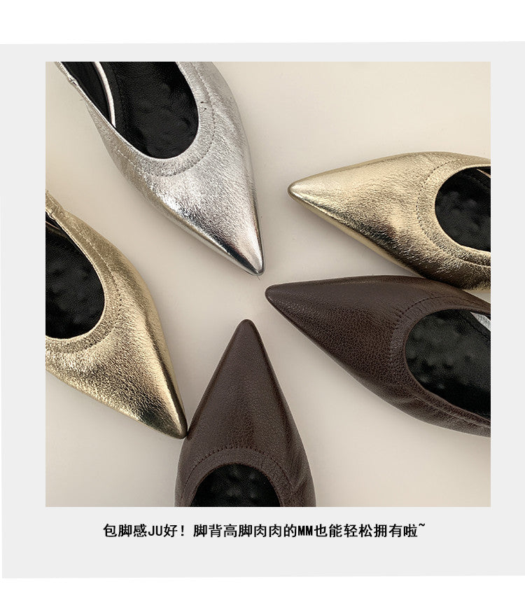 Karin Luna In Stock Spot Goods    Vintage Classic Style Shallow Mouth Single Shoes