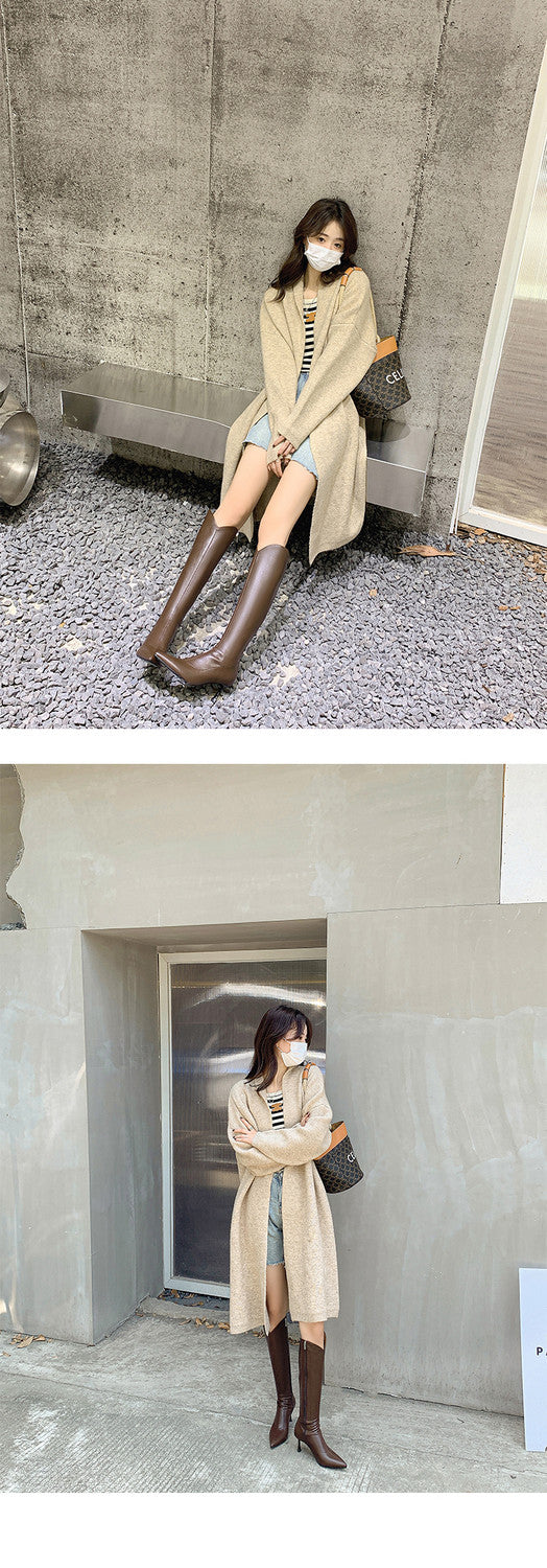 Karin Luna Elegant Style v Pointed Toe Stiletto Long Boots