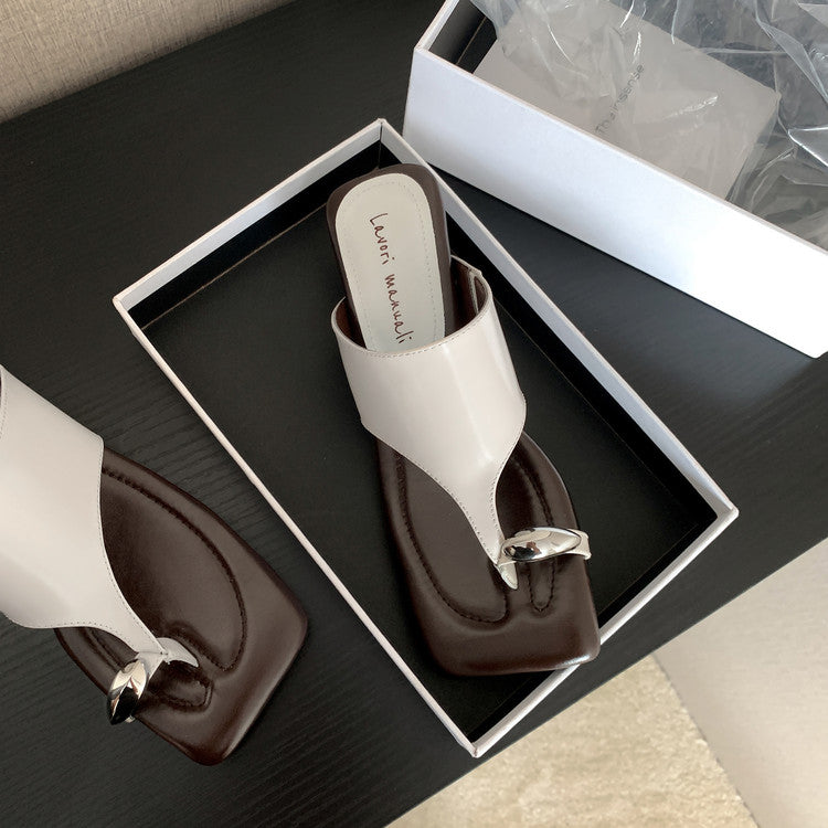 Karin Luna In Stock  Spot Goods   Casual Style Square Toe Slip-On Super Comfortable Slippers