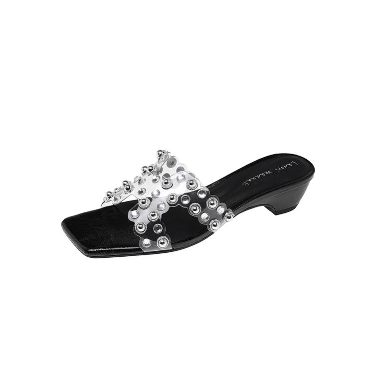 Karin Luna In Stock Spot Goods Classic versatile transparent sequin slippers