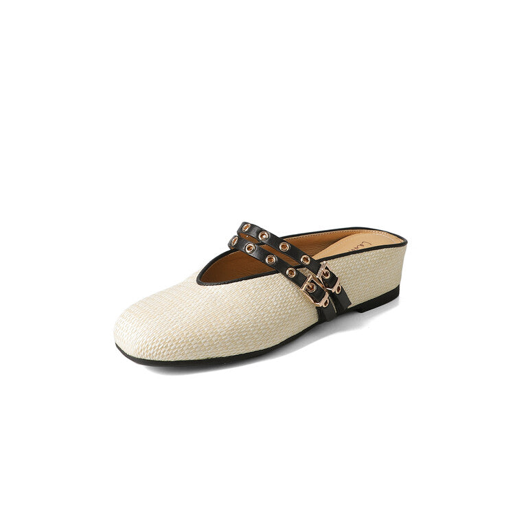 Karin Luna  Closed-Toe Woven Style Height-Increasing Slippers