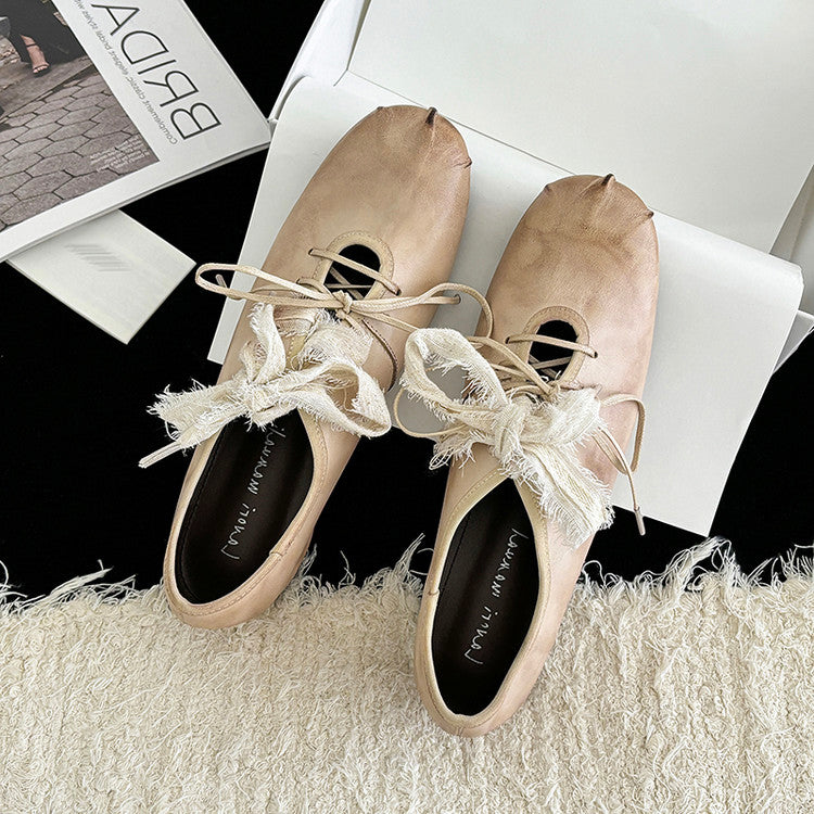 Karin Luna In Stock In Stock  Xiaohongshu Hot Sale Full Leather Round Toe Deep Mouth Single Shoes