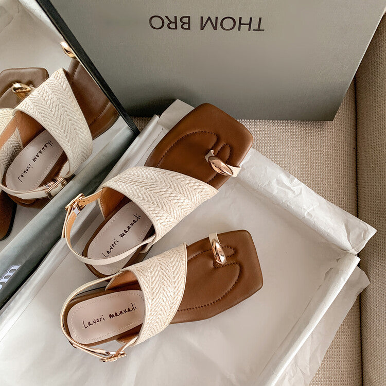 Karin Luna Hot Item Hot Item Spot Goods Featured Bestsellers Holiday Style Woven Sofa Sandals