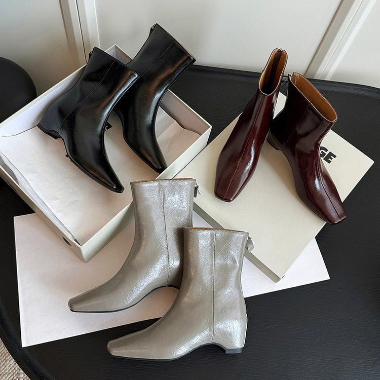 Karin Luna Basic Versatile  Square toe Hot-selling Short Boots