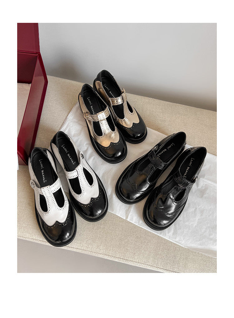 Karin Luna In Stock Spot Goods  Color Matching t Round Toe British Style Single Shoes
