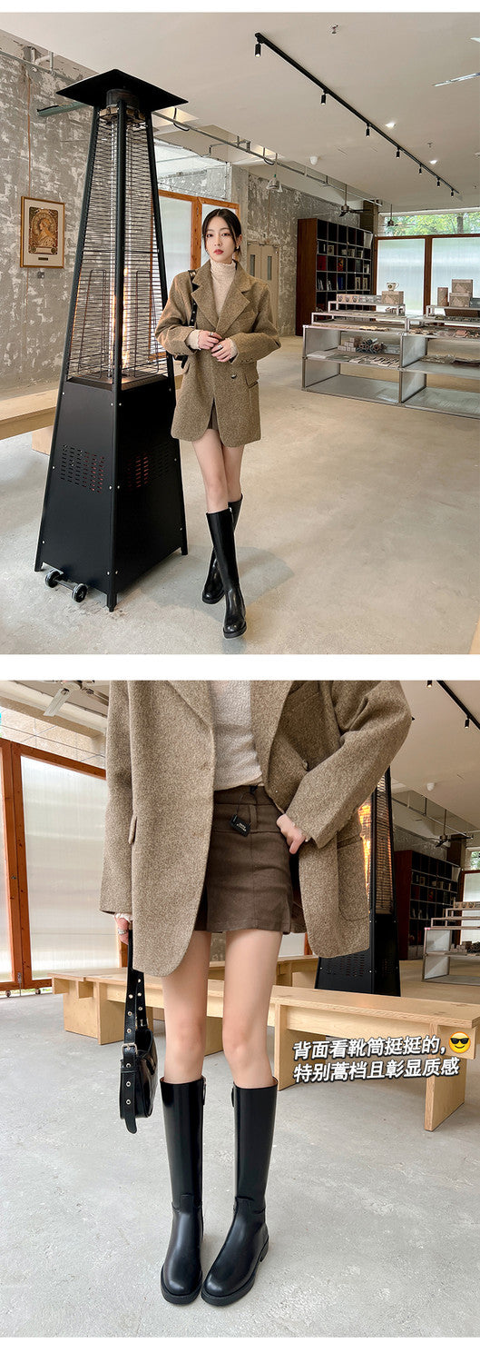Karin Luna In Stock In-stock Basic Classic Timeless Round Toe Casual Riding Boots