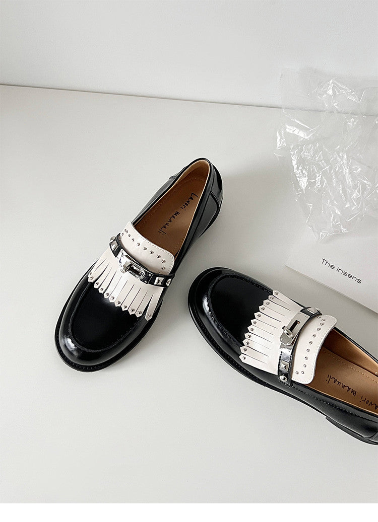 Karin Luna Casual Shoes Series~ Spot Goods Spot Goods Hot-selling Tassel Element Small Gold Buckle Single Shoes