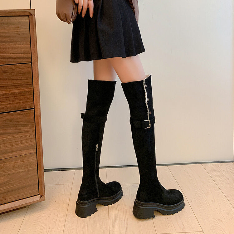 Karin Luna has prepared stock  Main Push Main Push  Hot-selling Large Sole Self-flowing Foldable Round Toe Over-the-Knee Boots