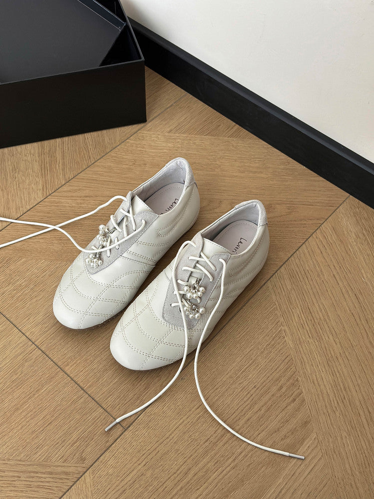 Karin Luna Casual Shoes Series~  In stock Xiaohongshu Hot-Selling Lace-Up Thick-Soled Deep Mouth Single Shoes