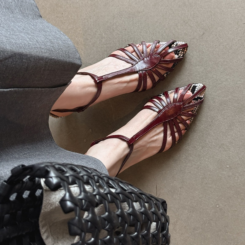 Karin Luna In Stock Spot Goods Open-toe French Style Metal Heel Sandals