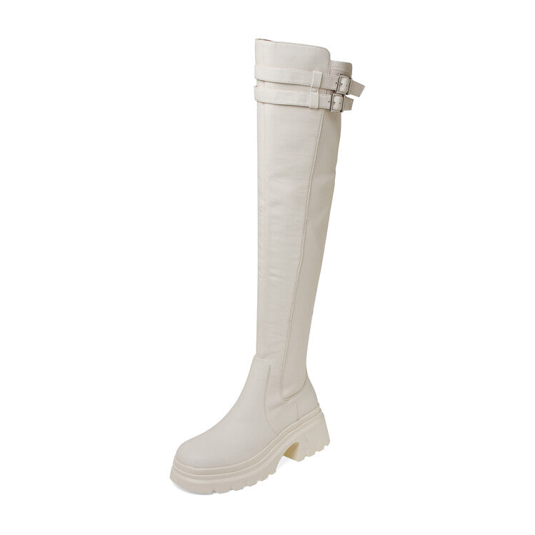 Karin Luna In Stock is the Way to Go！ Basic Thick-Soled Over-the-Knee Boots Super Soft Sheepskin Classic