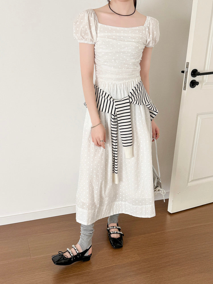 Karin Luna In Stock In Stock  Square Toe Bowknot Pearl Strap Closed-Toe Sandals