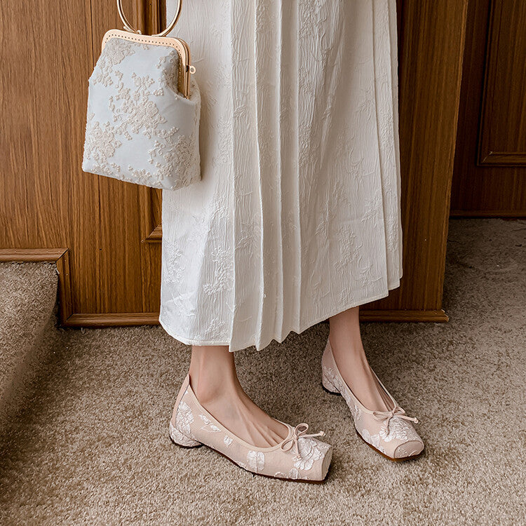 Karin Luna In Stock  In stock  Vintage Chinese Style Embroidered Rose~ Butterfly Knot Granny Shoes