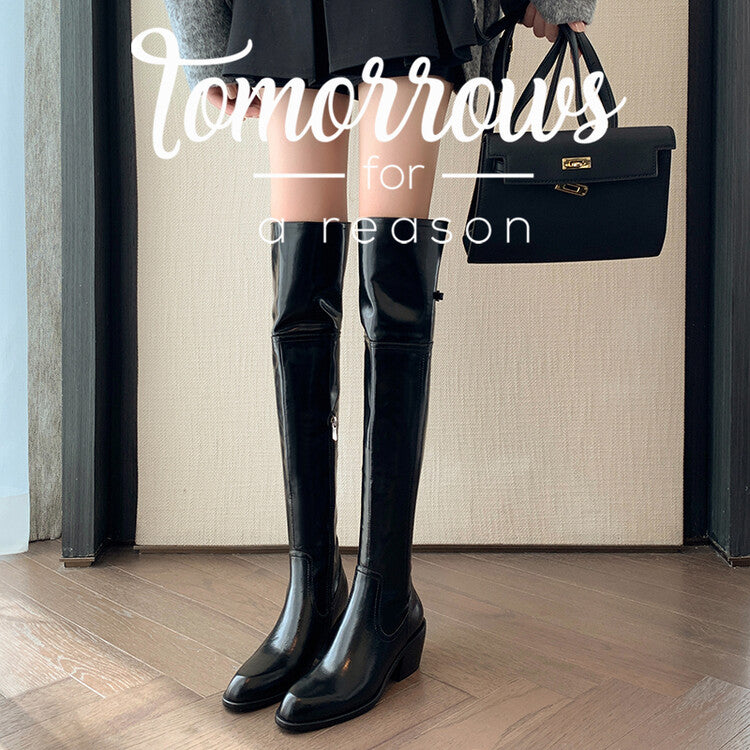 Karin Luna exploded  Three versions exploded Single Fleece Lining Fur Collar Version  Thick Fur Collar Foldable Hot-Selling Full Cowhide Pointed Toe Chunky Heel Classic Style