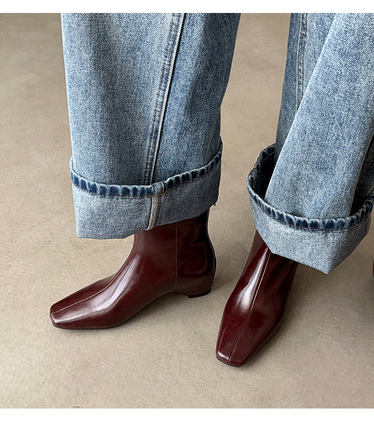 Karin Luna Basic Versatile  Square toe Hot-selling Short Boots
