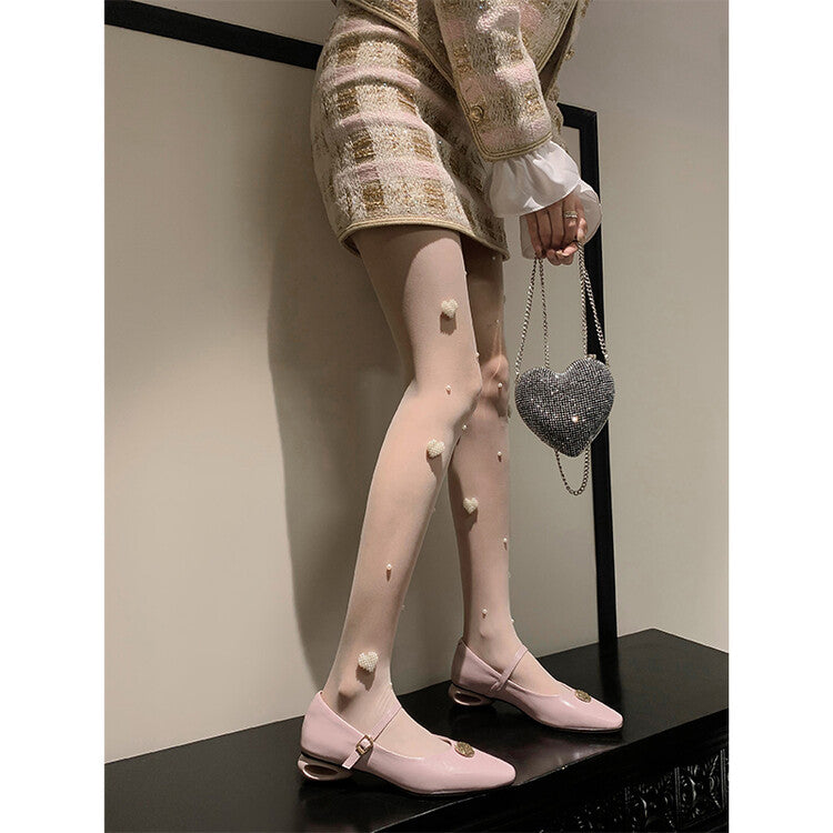 Karin Luna Camellia Story~In stock  Full Leather Shallow Mouth Single Shoes